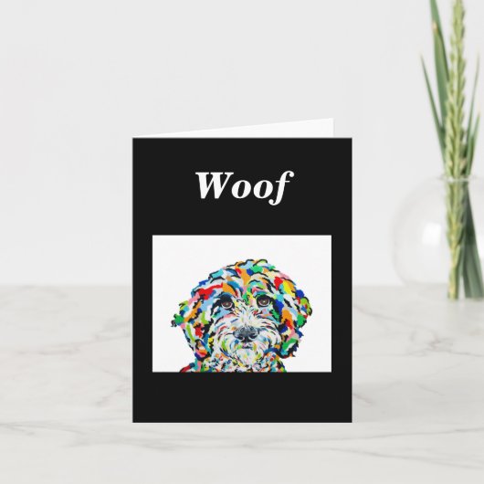 Sheepadoodle Blank Note Card Dankeskarte (Vorderseite)