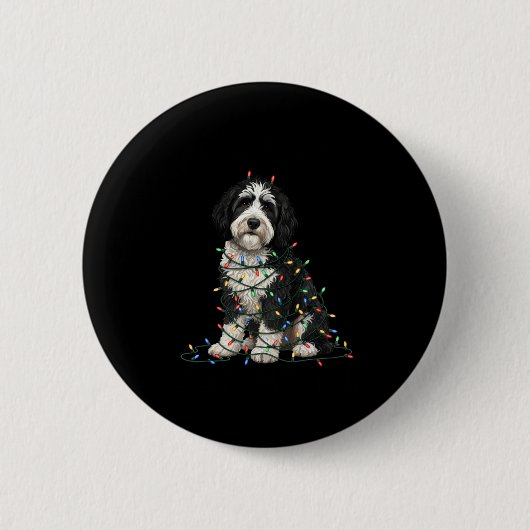 Sheepadoodle Christmas I'm Fine Everything Is Fine Button (Vorderseite)