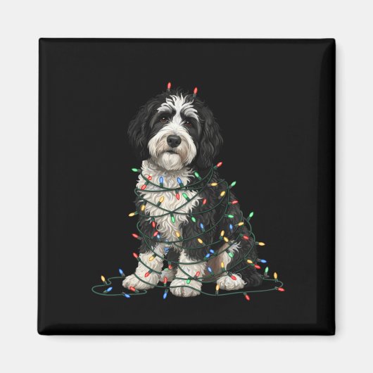 Sheepadoodle Christmas I'm Fine Everything Is Fine Magnet (Vorne)