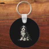 Sheepadoodle Christmas I'm Fine Everything Is Fine Schlüsselanhänger (Vorderseite)