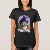 Sheepadoodle Dog Halloween Hexenkürbis T-Shirt (Vorderseite)