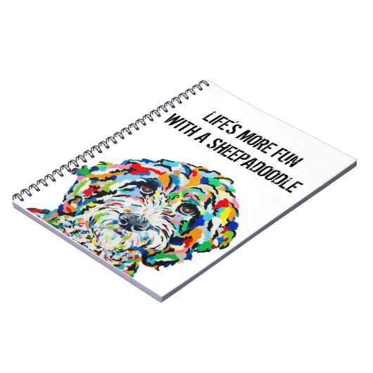 Sheepadoodle Dog Notebook 6,5" x 8,75" Notizblock (Linke Seite)