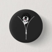 Sheepadoodle Dog Zipper Funny Puppy Downer Button (Vorderseite)