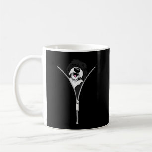 Sheepadoodle Dog Zipper Funny Puppy Downer Kaffeetasse