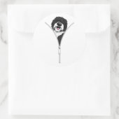 Sheepadoodle Dog Zipper Funny Puppy Downer Runder Aufkleber (Tasche)