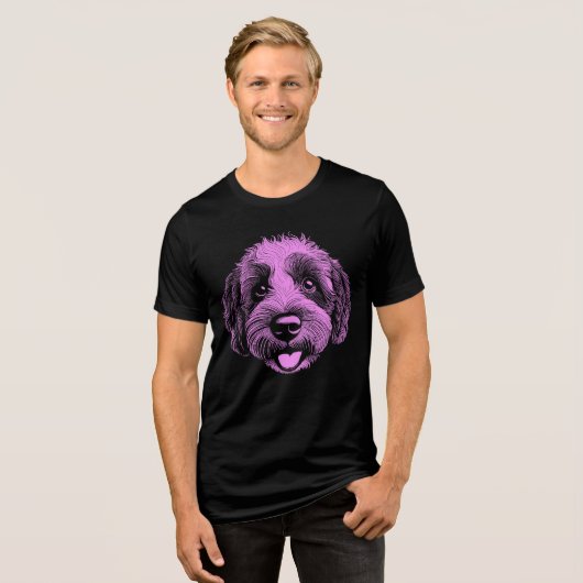 Sheepadoodle extra pink Tri-Blend shirt (Vorderseite voll)