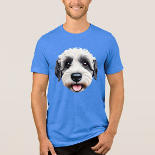 Sheepadoodle glückliches Gesicht BW-2 Tri-Blend Shirt