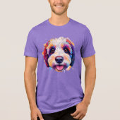 Sheepadoodle glückliches Gesicht voller Farbe! Tri-Blend Shirt (Vorderseite)