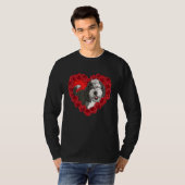 Sheepadoodle Heart Roses Valentine Day Dog Mom T-Shirt (Vorne ganz)
