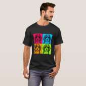 Sheepadoodle-Hund Pop-Art-Design-Illustration Farb T-Shirt (Vorne ganz)