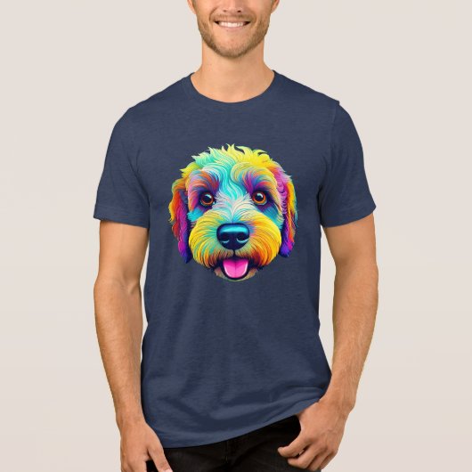 Sheepadoodle in voller Farbe! Tri-Blend Shirt (Vorderseite)