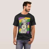 Sheepadoodle Jester Mardi Gras Doodle Dog Mama ode T-Shirt (Vorne ganz)