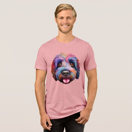 Sheepadoodle-Lächeln Tri-Blend Shirt (Vorderseite voll)