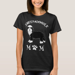Sheepadoodle Mama Welpen Niedliches Tier Tierhund T-Shirt