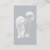 Sheepadoodle mit blauem karierten Schal Visitenkarte (Rückseite)