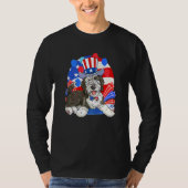 Sheepadoodle Patriotischer Onkel Sam 4. Juli Ameri T-Shirt (Vorderseite)