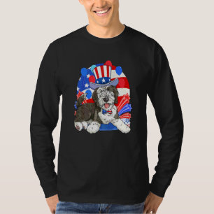 Sheepadoodle Patriotischer Onkel Sam 4. Juli Ameri T-Shirt