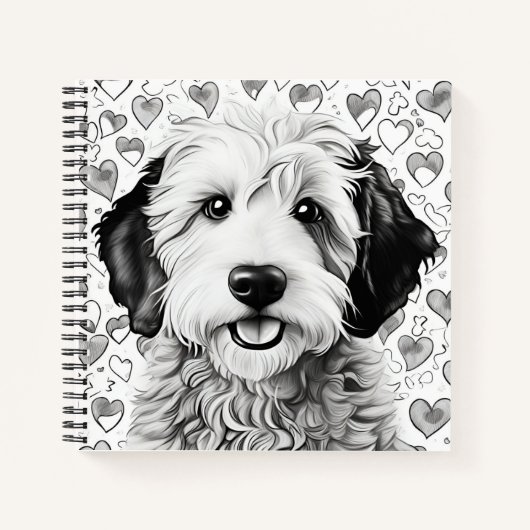 Sheepadoodle Puppy-Notebook Notizblock (Vorderseite)