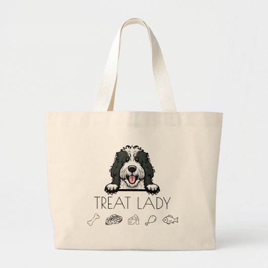 Sheepadoodle Treat Lady-Tasche Jumbo Stoffbeutel (Vorne)