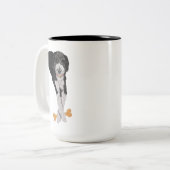 Sheepadoodle und Knochen Kaffeetasse (Vorderseite Links)