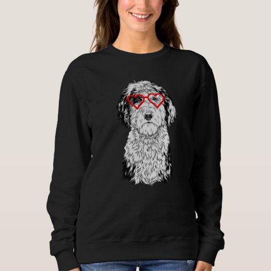 Sheepadoodle Valentinstag Hund Mama Hund Sweatshirt (Vorderseite)