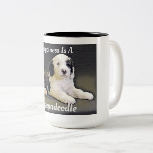 Sheepadoodod-Tasse Zweifarbige Tasse (VorderseiteRechts)