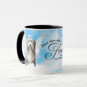 Sheepdog Angel in Heaven Personalized Memorial Tasse (Vorderseite Links)