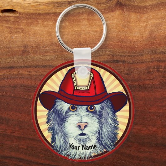 Sheepdog Feuerwehrmann-Schlüsselanhänger Schlüsselanhänger (Vorderseite)