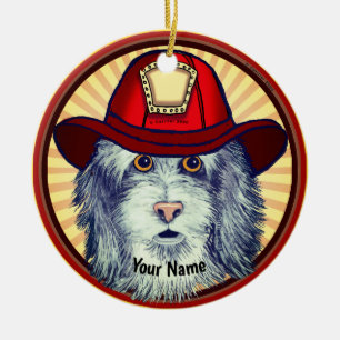 Sheepdog Feuerwehrschmuck Keramik Ornament