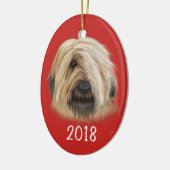 Sheepdog Portrait Keepake Jahr Keramik Ornament (Links)