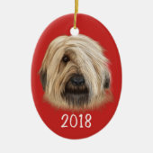 Sheepdog Portrait Keepake Jahr Keramik Ornament (Vorne)