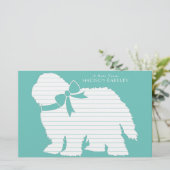 Sheepdog Puppy Old English Sheep Dog Briefpapier (Stehend Vorderseite)