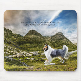 Sheepherding Blue Merle Rough Collie, Personalisie Mousepad
