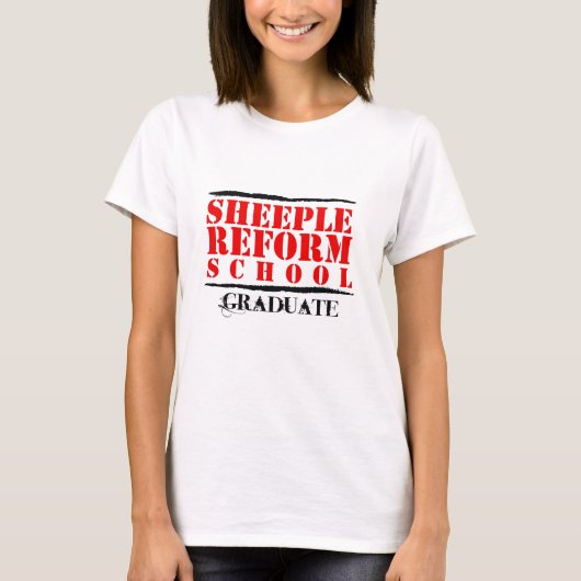 Sheeple Besserungsanstalt-Absolvent T-Shirt (Vorderseite)