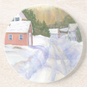 Sheepscott Maine Road Sandstein Untersetzer