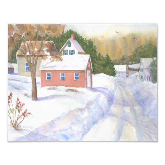 Sheepscott Maine Winter View Fotodruck (Vorne)