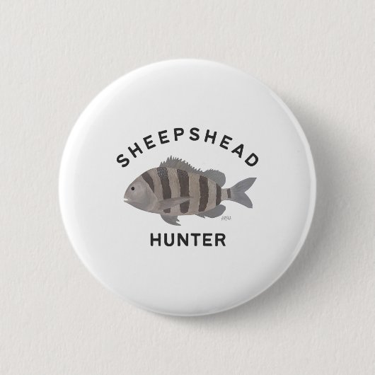 Sheepshead-Angler-Fischen Button (Vorderseite)