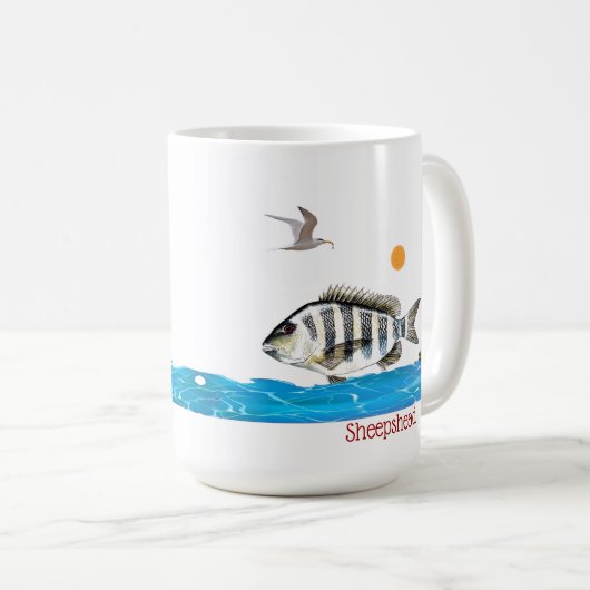 Sheepshead-Fisch-Tasse Kaffeetasse (VorderseiteRechts)