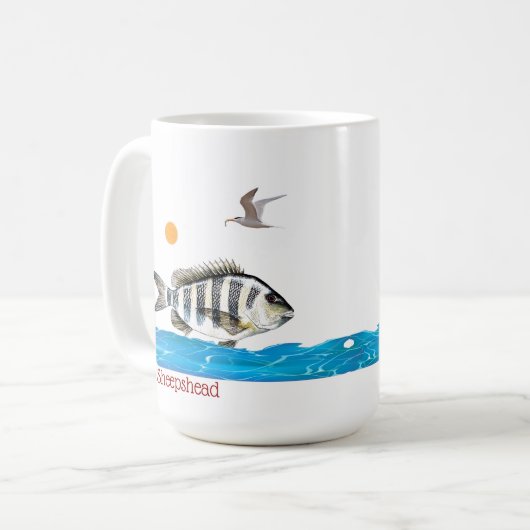 Sheepshead-Fisch-Tasse Kaffeetasse (Vorderseite Links)