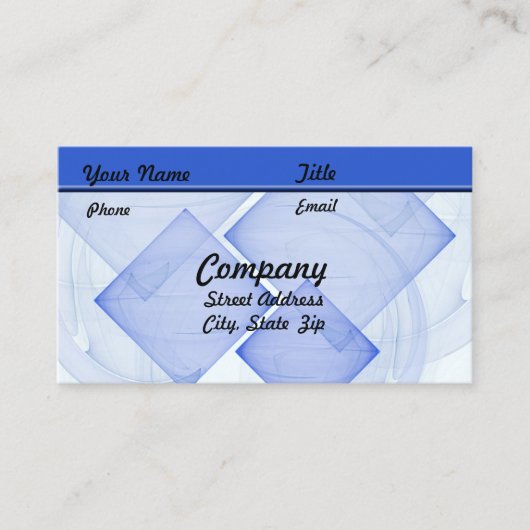 Sheer Blue White Abstrakt Tile Artwork Template Visitenkarte (Vorderseite)