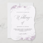 Sheer Botanical Floral Overlay Foto Wedding Einladung (Vorderseite)
