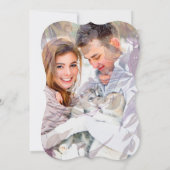 Sheer Botanical Floral Overlay Foto Wedding Einladung (Rückseite)