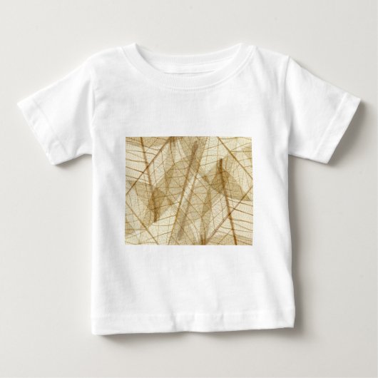 Sheer Cream Beige Lace Blätter Baby T-shirt (Vorderseite)