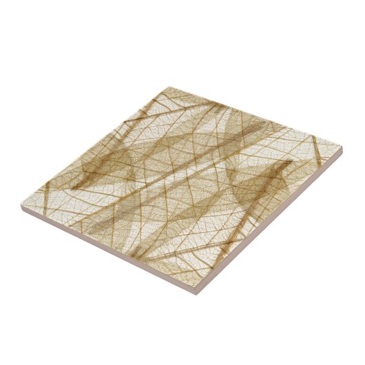 Sheer Cream Beige Lace Blätter Fliese (Seite)