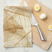 Sheer Cream Beige Lace Blätter Geschirrtuch (Viertel Falte)