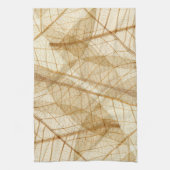 Sheer Cream Beige Lace Blätter Geschirrtuch (Vertikal)