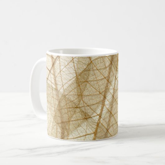 Sheer Cream Beige Lace Blätter Kaffeetasse (Vorderseite Links)