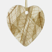 Sheer Cream Beige Lace Blätter Keramikornament (Rechts)