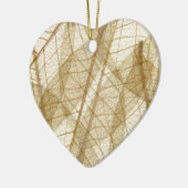 Sheer Cream Beige Lace Blätter Keramikornament (Links)