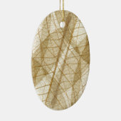 Sheer Cream Beige Lace Blätter Keramikornament (Rechts)